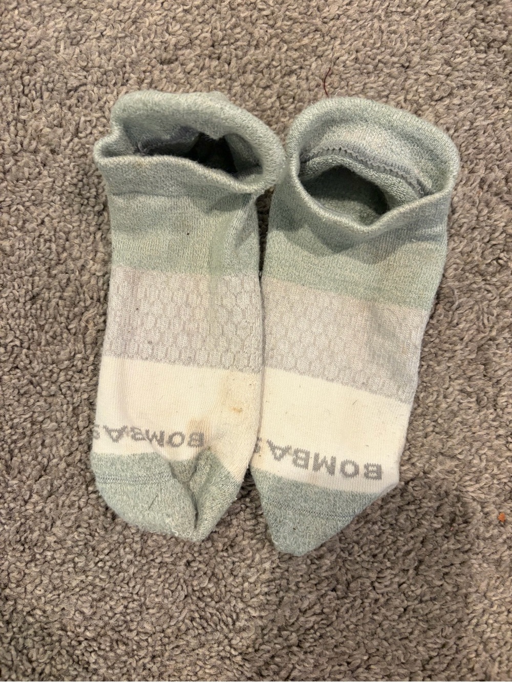 Bombas Women's Ankle Socks, Sage Green Striped